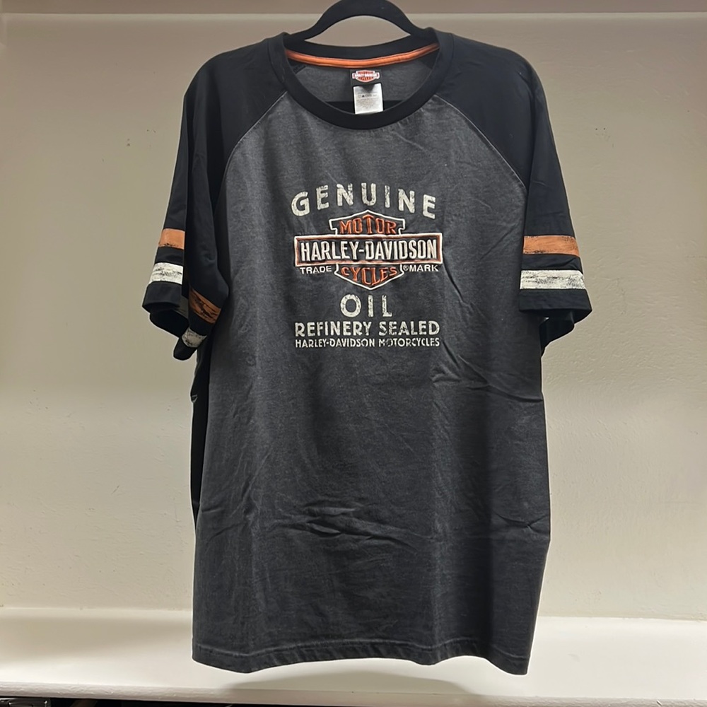 Harley-Davidson Men's Genuine Oil Can Short Sleeve Tee, Grey